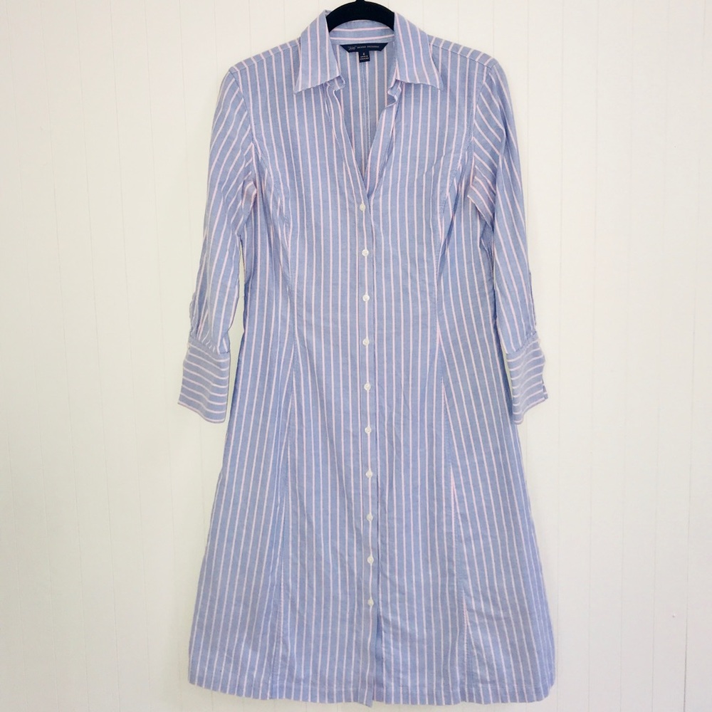 Brooks brothers midi striped Oxford shirt dress